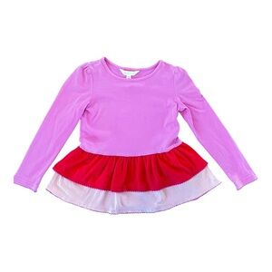 Matilda Jane Pink Long Sleeve Peplum Top (Size 6)